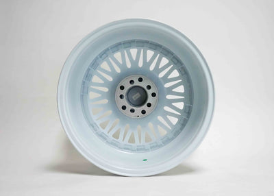 MT13 - White w/Machined Lip Gold Rivets - 17x8.5 5x100/5x114.3 Offset +30