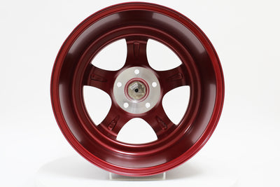 MT07 - Candy Red w/Machined Lip - 17x9.0 5x114.3 Offset +20