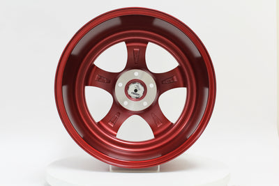 MT07 - Candy Red w/Machined Lip - 18x9.5 5x114.3 Offset +20