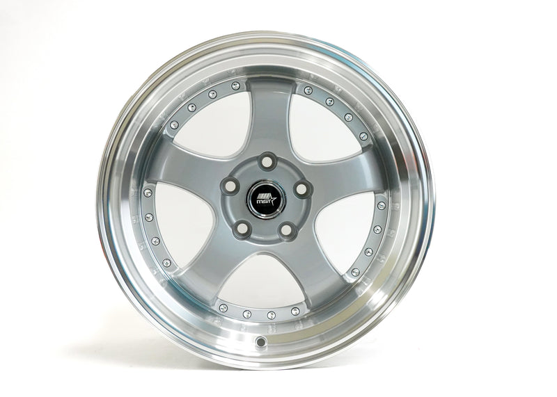 MT07 - Silver w/Machined Lip Gold Rivets - 18x8.5 5x114.3 Offset +20