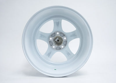 MT07 - White w/Machined Lip Gold Rivets - 17x9.0 5x114.3 Offset +20