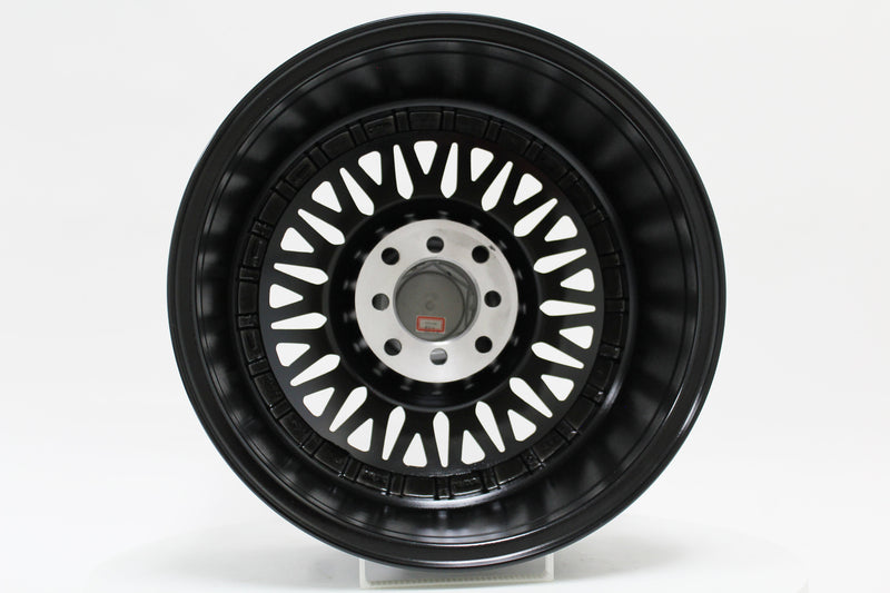 MT13 - Black w/ Machined Lip Gold Rivets - 16x8.0 4x100/4x114.3 Offset +20