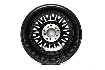 MT13 - Black w/Machined Lip Gold Rivets - 16x8.0 5x100/5x114.3 Offset +20