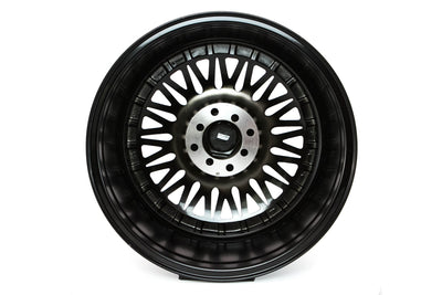 MT13 - Black w/Machined Lip Gold Rivets - 17x8.5 5x112/5x114.3 Offset +30