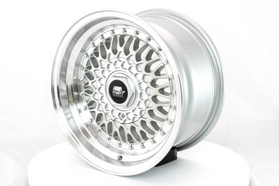 MT13 - Silver w/Machined Lip - 15x8.0 4x100/4x114.3 Offset +20