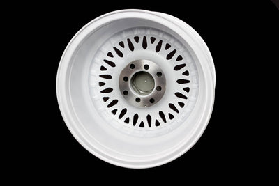 MT13 - White w/Machined Lip Gold Rivets - 15x8.0 4x100/4x114.3 Offset +20