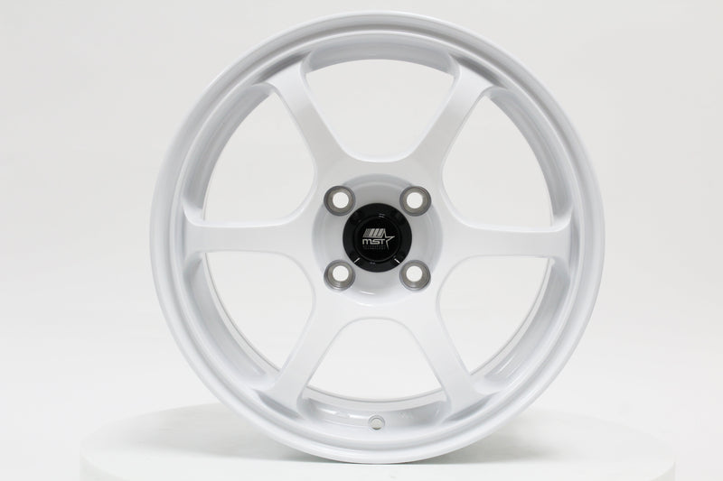 MT40 - Glossy White - 15x6.5 4X100 Offset +38