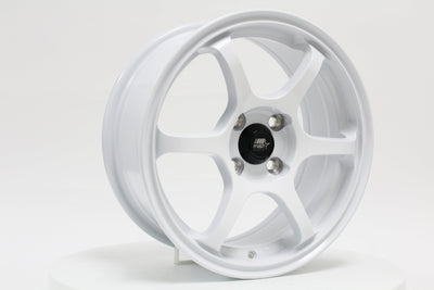 MT40 - Glossy White - 15x6.5 4X100 Offset +38