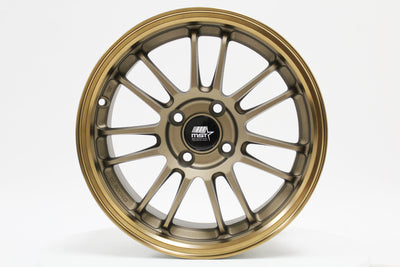 MT45 - Matte Bronze w/Bronze Machined Lip - 15X7.0 4X100 Offset +35