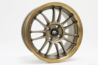 MT45 - Matte Bronze w/Bronze Machined Lip - 15X7.0 4X100 Offset +35