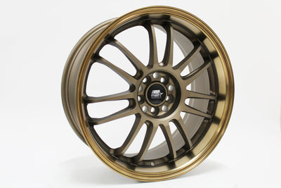 MT45 - Matte Bronze w/Bronze Machined Lip - 18X8.5 5X100 Offset +38