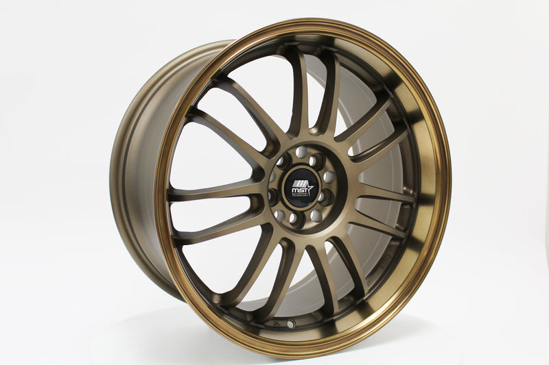 MT45 - Matte Bronze w/Bronze Machined Lip - 18X9.5 5X100 Offset +38