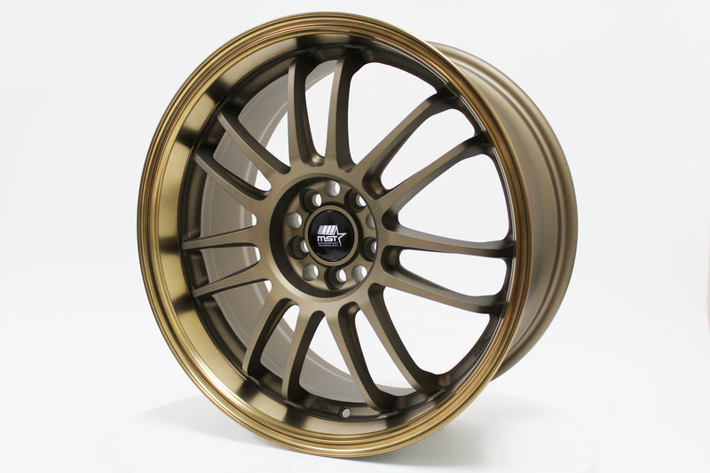 MT45 - Matte Bronze w/Bronze Machined Lip - 18X8.5 5X100 Offset +38