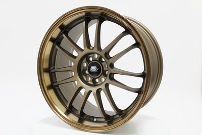 MT45 - Matte Bronze w/Bronze Machined Lip - 18X9.5 5X100 Offset +38