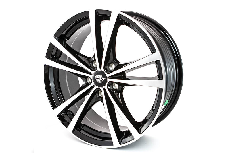 Saber - Glossy Black w/Machined Face - 17x7.0 5x100 Offset +45