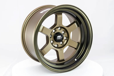 Time Attack - Matte Bronze w/Bronze Machined Lip - 15x8.0 4x100/4x114.3 Offset +0