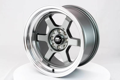 Time Attack - Gunmetal w/Machined Lip - 15x8.0 4x100/4x114.3 Offset +0