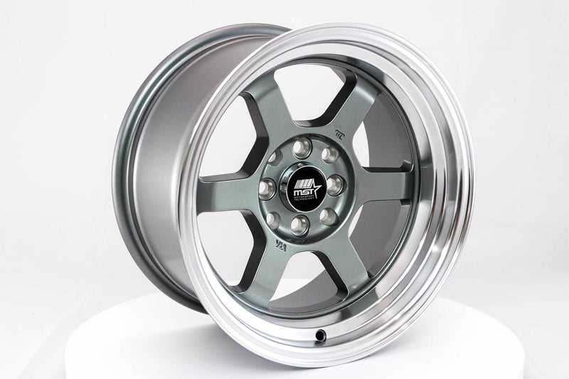 Time Attack - Gunmetal w/Machined Lip - 15x8.0 4x100/4x114.3 Offset +0