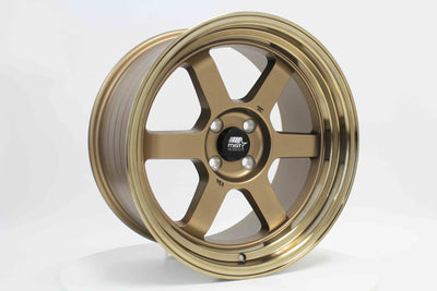 Time Attack - Matte Bronze w/Bronze Machined Lip - 17x9.0 4x100 Offset +20