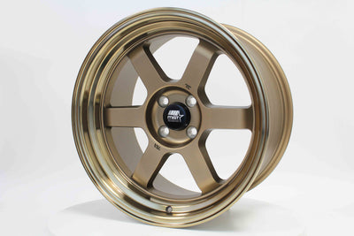 Time Attack - Matte Bronze w/Bronze Machined Lip - 17x9.0 4x100 Offset +20