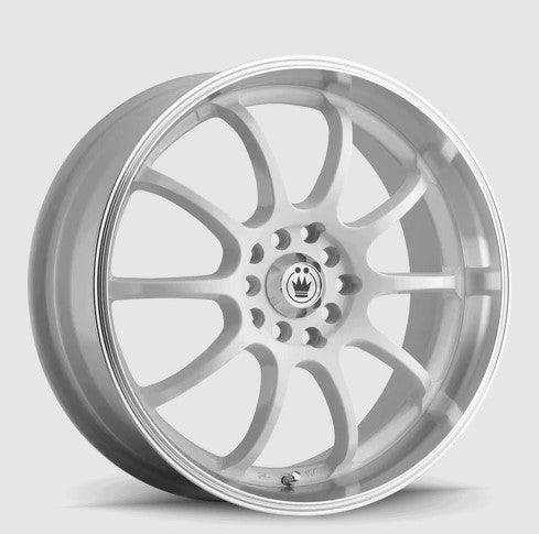 Konig Lightning 16x7 +40 8x100/114.3 73.1CB - White w/ Machine Lip