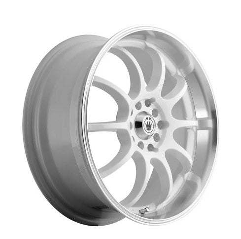 Konig Lightning 16x7 +40 8x100/114.3 73.1CB - White w/ Machine Lip