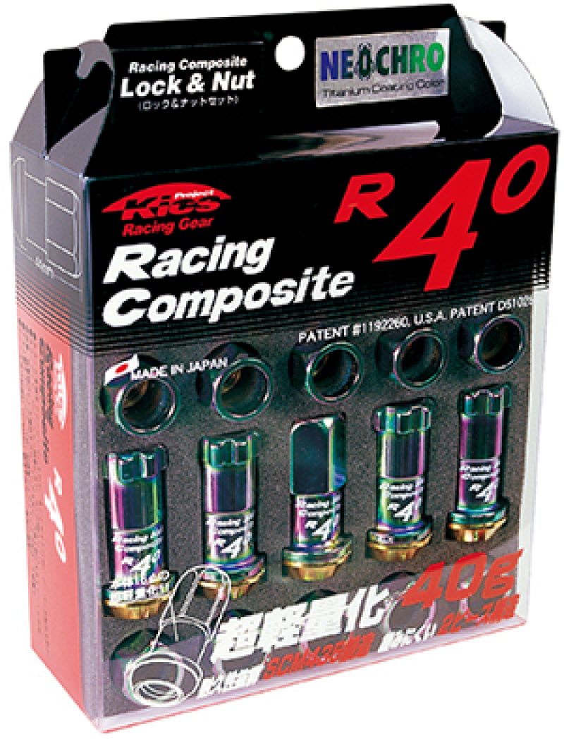 M12x1.5 Neo Chrome Racing Composite R40 Lug Nuts (20pcs) - Project Kics