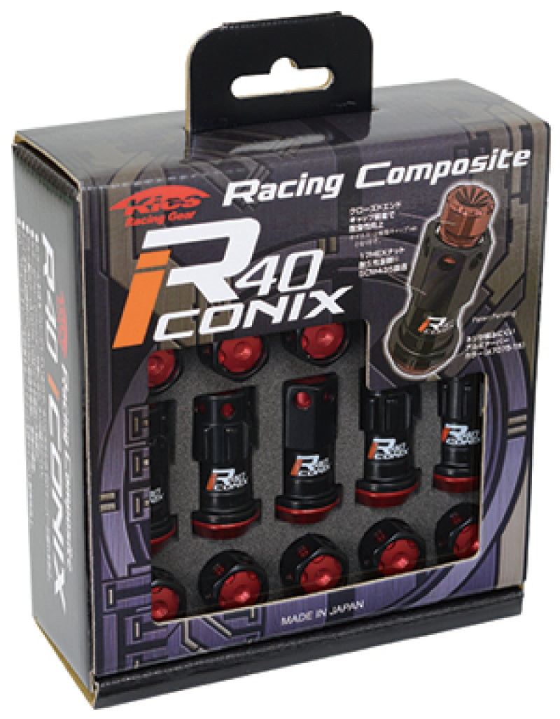 M14x1.25 Black Racing Composite R40 Iconix Lock & Nut Set (Blue Cap) - Project Kics