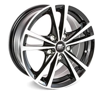 MST Saber 17x7 +45 5x110 - Glossy Black w/ Machine Face