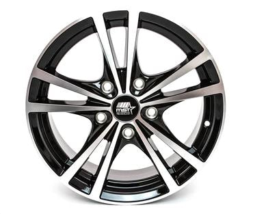 MST Saber 16x7 +45 5x100 - Glossy Black w/ Machine Face