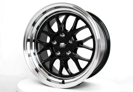 MST MT43 18x9.5 +30 5x114.3 - Black w/ Machine Lip