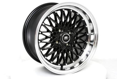 MST MT16 17x9 +20 5x114.3 - Black w/ Machine Lip