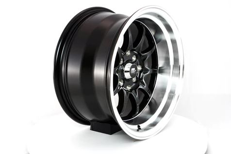 MST MT11 15x9 +0 4x100/4x114.3 - Black w/ Machine Lip