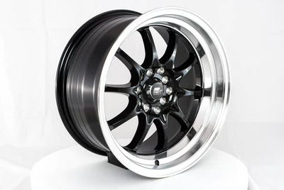 MST MT11 17x9 +20 5x100/5x114.3 - Black w/ Machine Lip