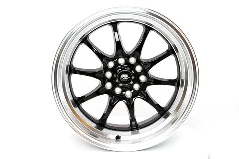 MST MT11 17x9 +20 5x100/5x114.3 - Black w/ Machine Lip