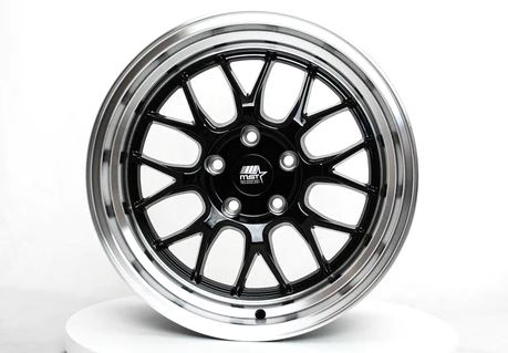 MST MT43 18x9.5 +30 5x114.3 - Black w/ Machine Lip