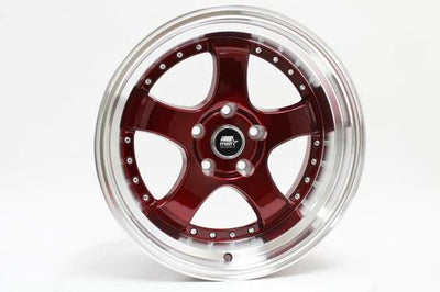 MST MT07 17x9 +20 5x114.3 - Candy Red w/ Machine Lip