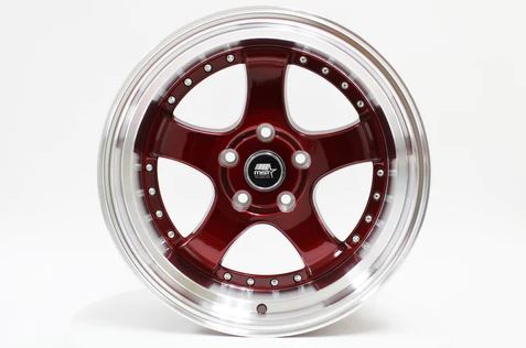 MST MT07 17x9 +20 5x114.3 - Candy Red w/ Machine Lip