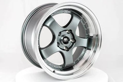 MST MT07 17x9 +20 5x114.3 - Gunmetal w/ Machine Lip