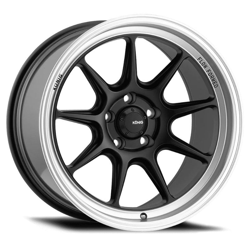 Konig Countergram 19x9.5A +30 5x112 - Matte Black w/ Machine Lip