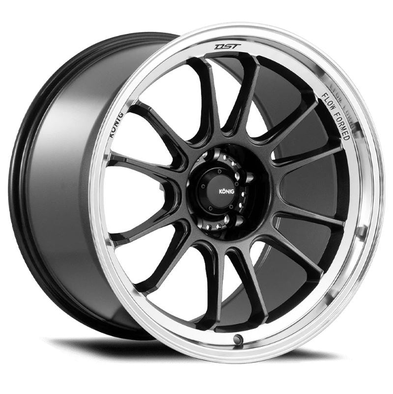 Konig Hypergram 17x8 +45 4x100 - Metallic Carbon w/ Machine Lip