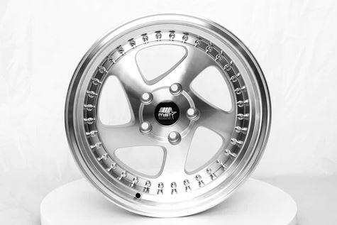 MST MT15 18x9.5 +35 5x114.3 - Silver w/ Machine Face