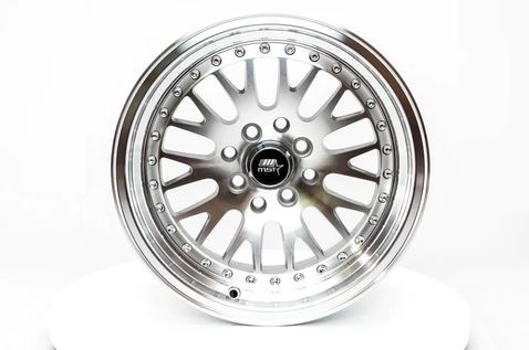 MST MT10 15x8 +25 4x100/4x114.3 - Silver w/ Machine Face