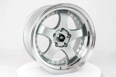 MST MT07 17x9 +20 5x114.3 - Silver w/ Machine Lip