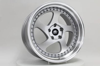 MST MT15 18x9.5 +35 5x114.3 - Silver w/ Machine Lip