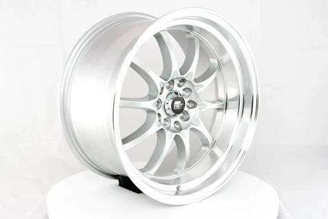 MST MT11 17x9 +20 5x100/5x114.3 - Silver w/ Machine Lip