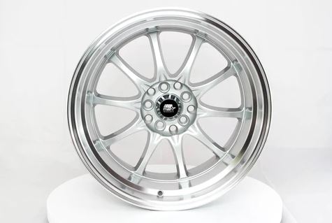 MST MT11 17x9 +20 5x100/5x114.3 - Silver w/ Machine Lip