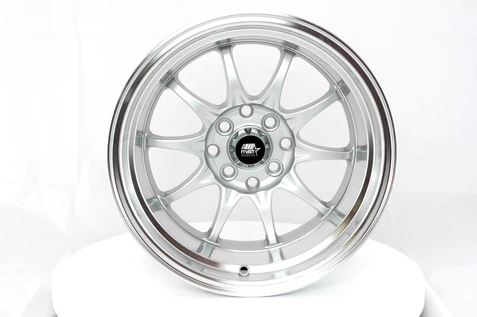 MST MT11 15x8 +0 4x100/4x114.3 - Silver w/ Machine Lip