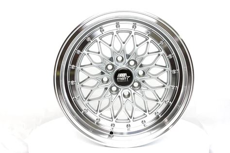 MST MT36 15x8 +20 4x100/4x114.3 - Silver w/ Machine Lip