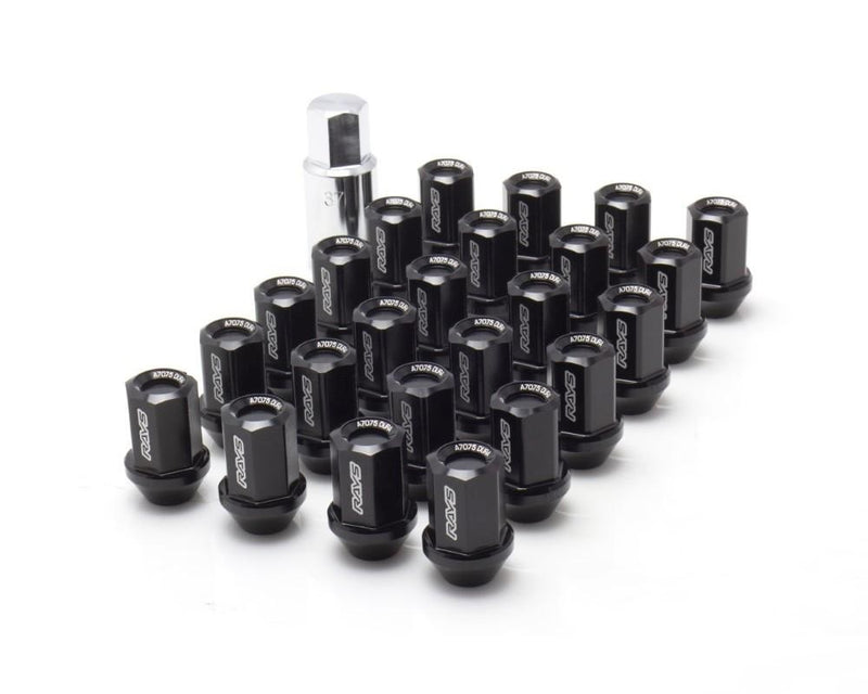 Rays Dura-Nut L42 Straight Type 14x1.50 Lug Nut Set 16 Lug 4 Lock Set - Black IN STOCK READY TO SHIP